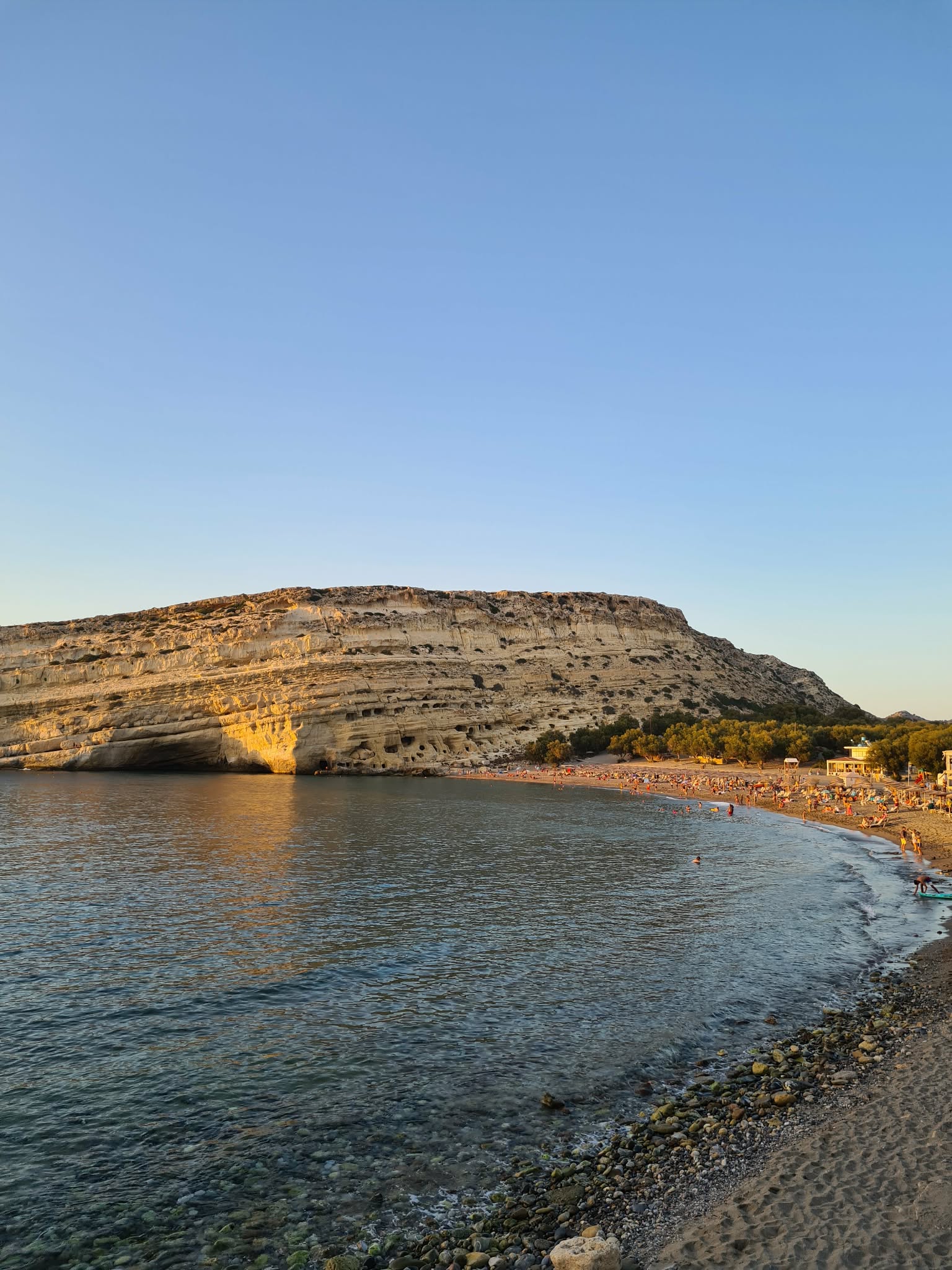 Matala Beach in southern Crete, a short drive from Anesis Family Villas in Kamilari